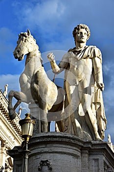 Dioskouri statue from Capitoline Hill at sunset