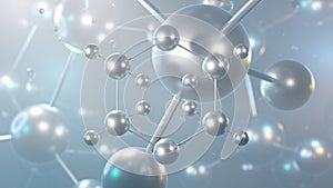 1.4-dioxane molecular structure, 3d model molecule, dioxane, structural chemical formula view from a microscope