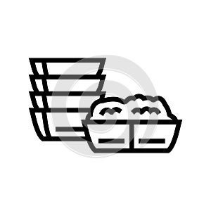 dip fondue line icon vector illustration