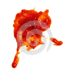 Dip ketchup blots and stains on white background