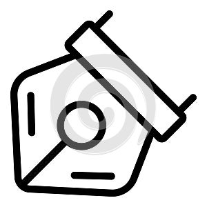 Dip nib pen icon outline vector. Handwriting utensil