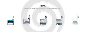 Dipa icon in different style vector illustration. two colored and black dipa vector icons designed in filled, outline, line and photo