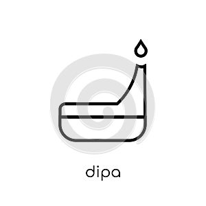 Dipa icon. Trendy modern flat linear vector Dipa icon on white b photo