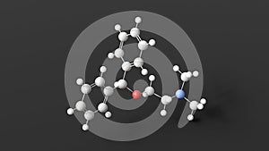 diphenhydramine molecular structure, dph, ball and stick 3d model, structural chemical formula with colored atoms photo