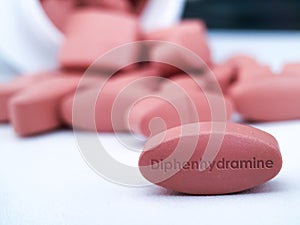 Diphenhydramine pills drugs