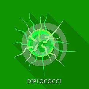 Diplococci icon, flat style