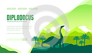 Diplodocus vector landing page template