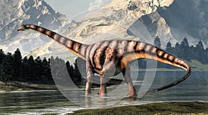 Diplodocus Wading