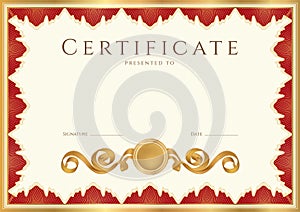 Diploma / Certificate background with red border