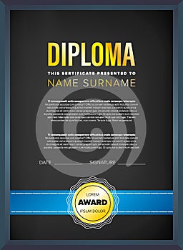 Diploma, certificate design template