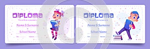 Diploma, certificate of education for children