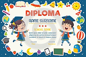 Diploma Certificate For Preschool And Elementary School Kids