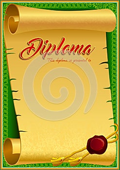 Diploma design template photo