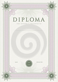 Diploma / Ð¡ertificate award template. Pattern