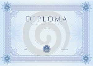 Diploma / Ð¡ertificate award template. Pattern