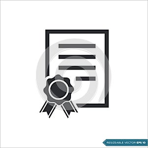 Diploma, Graduate Certificate Icon Vector Template