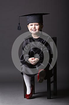 Diploma graduating little student kid