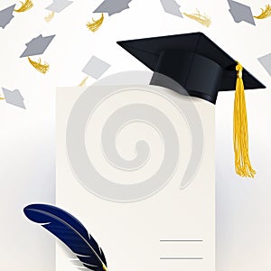 Diplom z a absolvent čiapky 