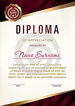 Diploma template luxury