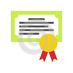 Diploma vector, Back to school flat design icon