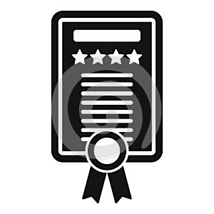 Diploma win icon simple vector. Medal winner