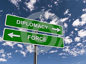 Diplomacy or force concept