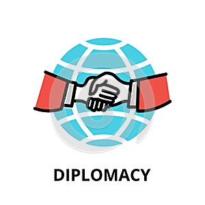 Diplomacy icon concept, politics collection