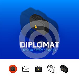 Diplomat icon in different style photo