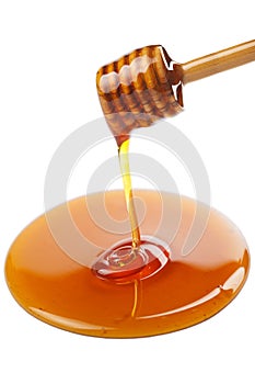 Dipper with honey isolated