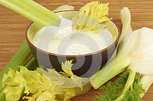 Dipping with vegetables