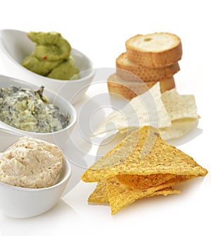 Dips With Chips And Toasts