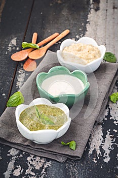 Dips Sauce with Ranch sauce, Mayo Sauce, Basil Sauce