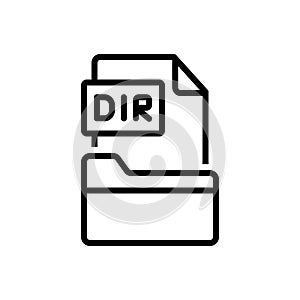 Black line icon for Dir, document and folder