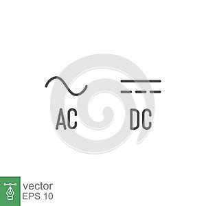 Direct and Alternating Current DC and AC Symbol Sign icon photo