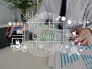 Direct Listing sign on the piece of paper