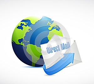 direct mail globe illustration design