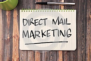 Direct Mail Marketing, text words typography written on book, business marketing motivational inspirational concept