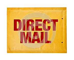 Direct mail postal envelope on white background