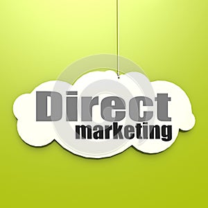 Direct marketing word on white cloud