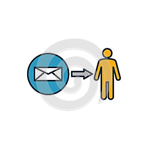 Direct Message icon. Outline filled creative elemet from advertising icons collection. Premium direct message icon for ui, ux,