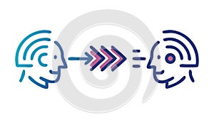 Direct Neural Interface and Mind-to-Mind Communication, vector design Generative AI