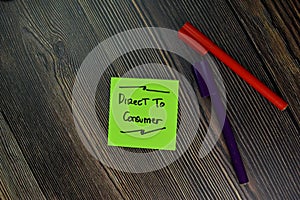 Direct To Consumer - DTC text on sticky notes isolated on office desk