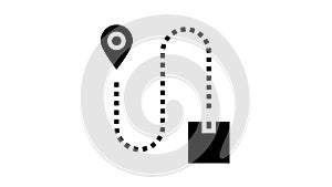 direction abd location delivery box glyph icon animation