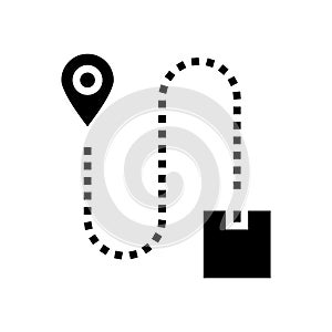 direction abd location delivery box glyph icon vector illustration