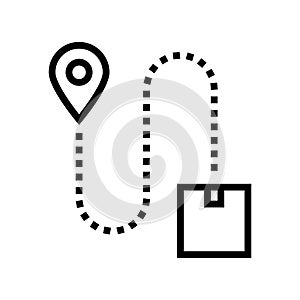 direction abd location delivery box line icon vector illustration