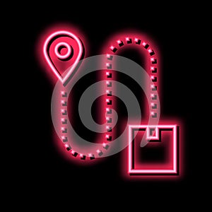 direction abd location delivery box neon glow icon illustration