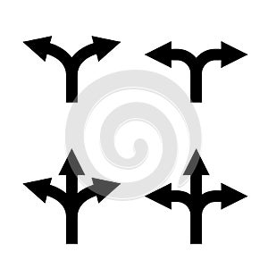 Direction arrow sign set, uncertainty choice concept