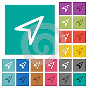 Direction arrow square flat multi colored icons
