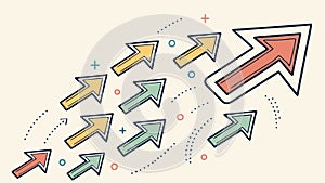 Direction Arrows Path Illustration, vector design Generative AI