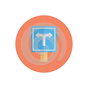 Direction board flat color icon